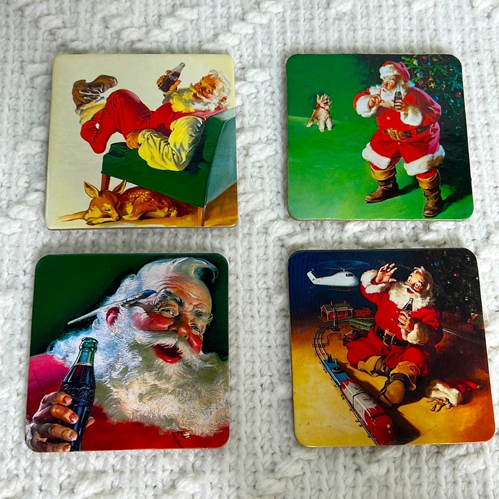 Vintage Coca-cola Santa Clause coasters